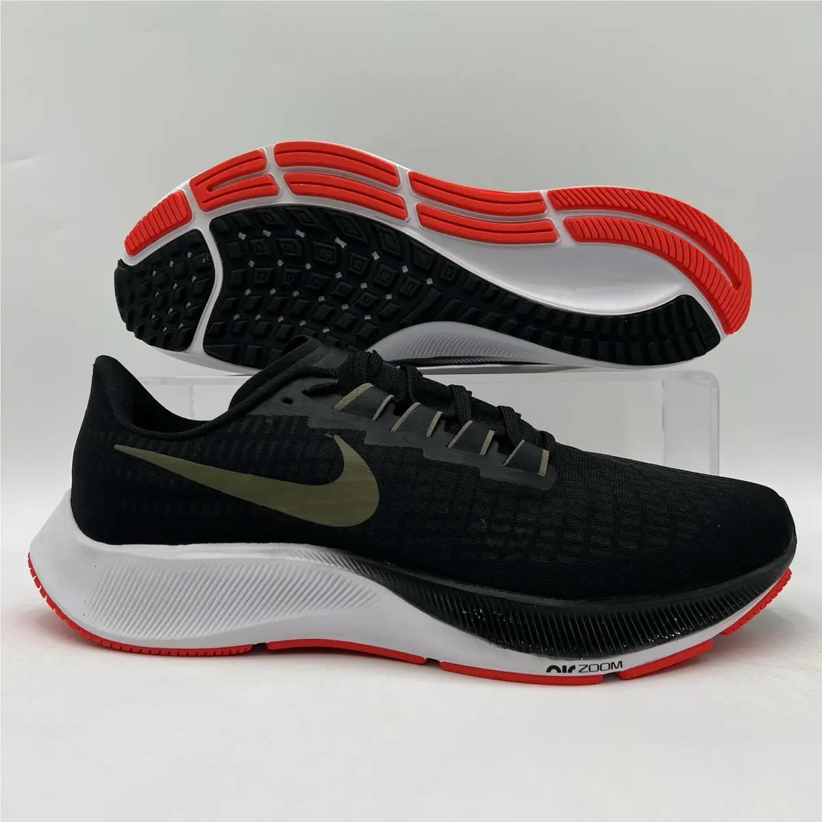 Mens Size 14 Nike Air Zoom Pegasus 37 Black Green Running Shoes BQ9646 004