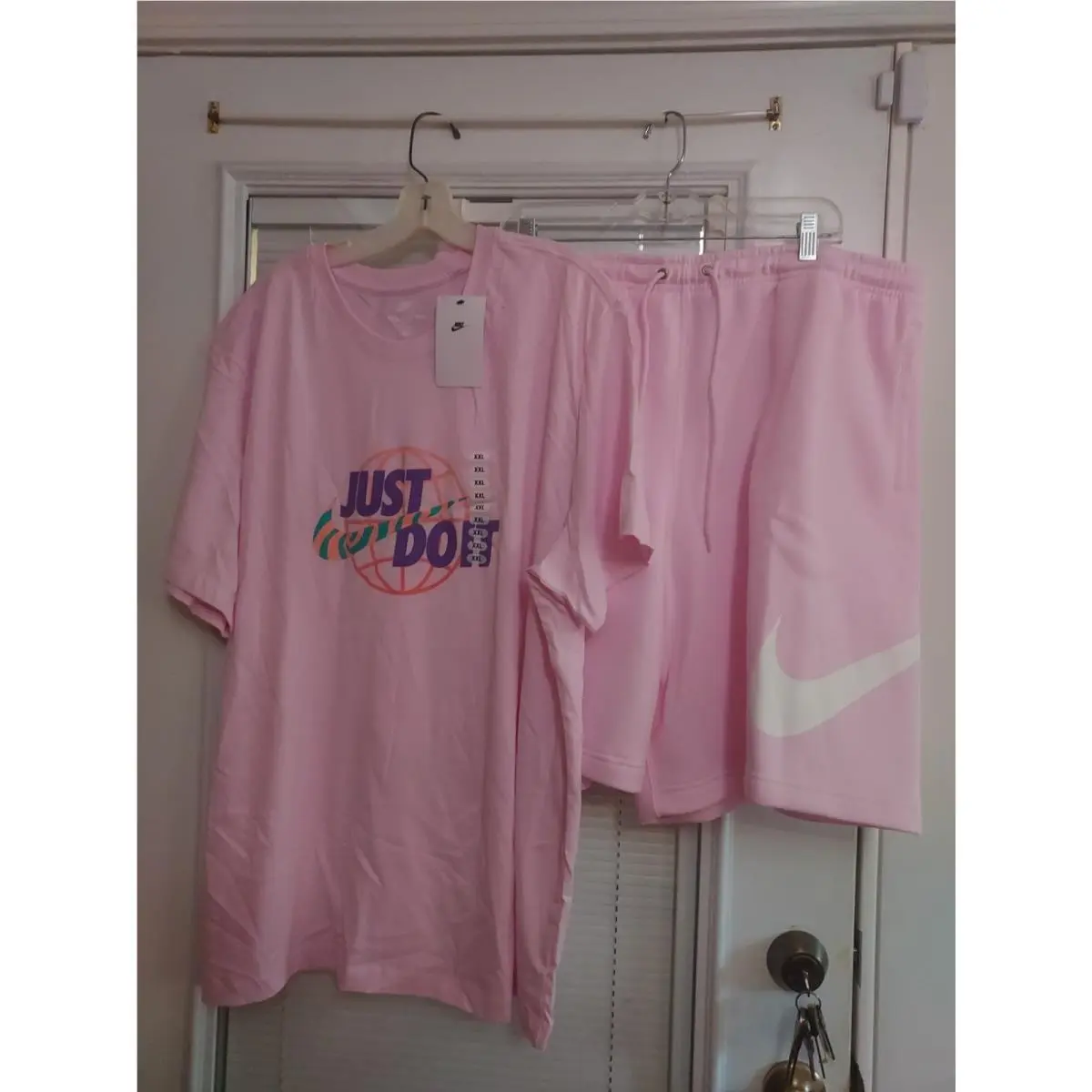 Nike Size 2X Just DO IT Pink Basketball Sportswear Club Short Set
