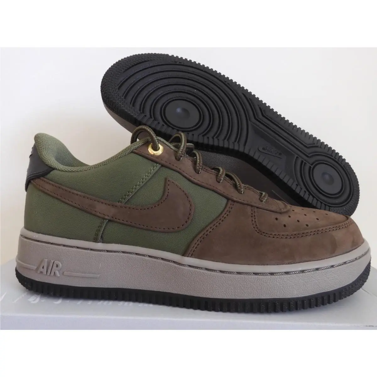 Nike Air Force 1 Premier GS Baroque Brown-army Olive Sz 6Y AV5251-200