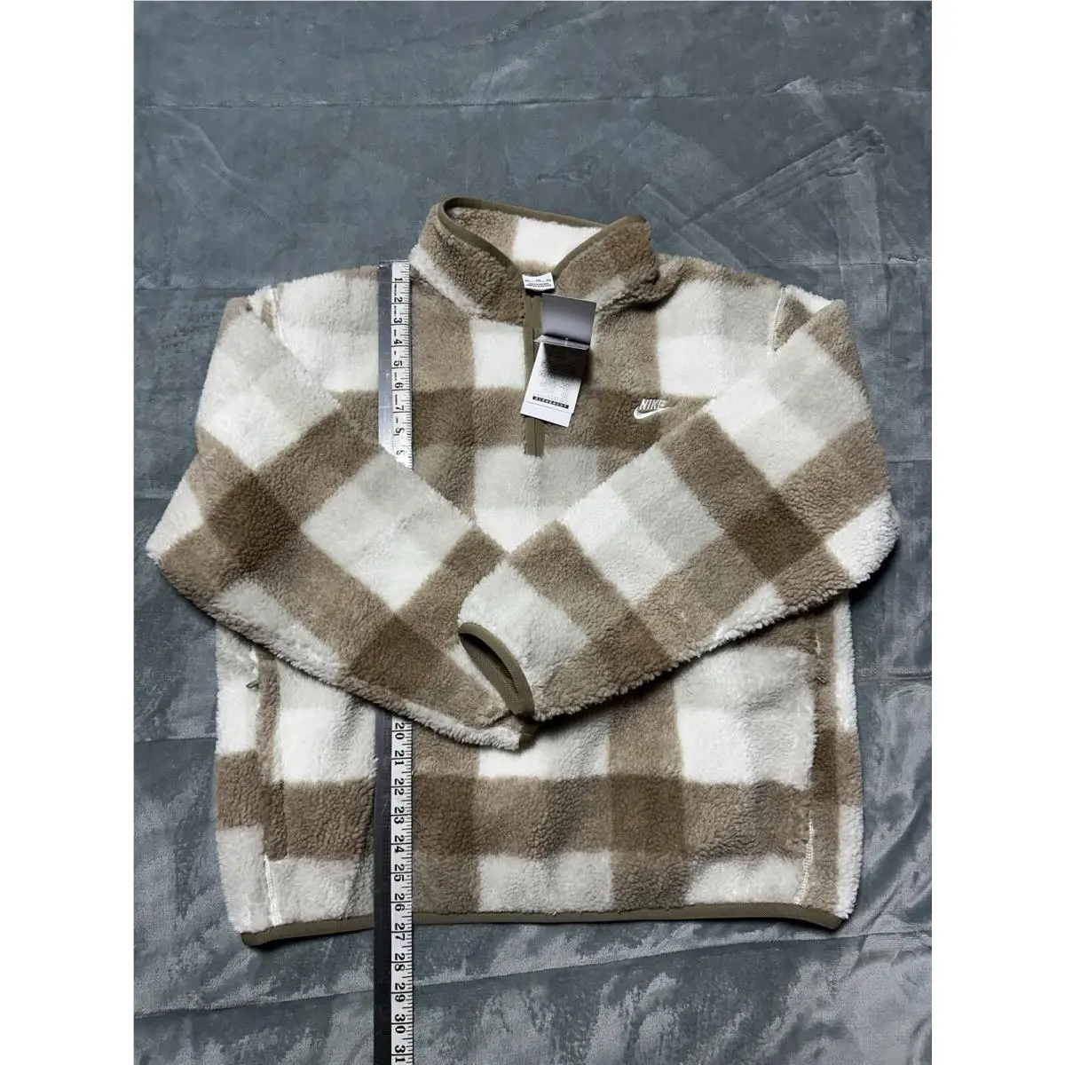 Size 2XL Nike Fleece Sweater Club Winterized 1/4 Zip Khaki Light FZ0896-010