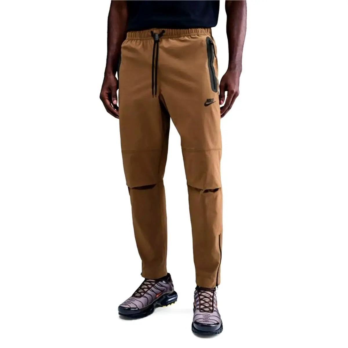 Nike Tech Men`s Woven Pants Brown Black Size M HM8241-235 Rare