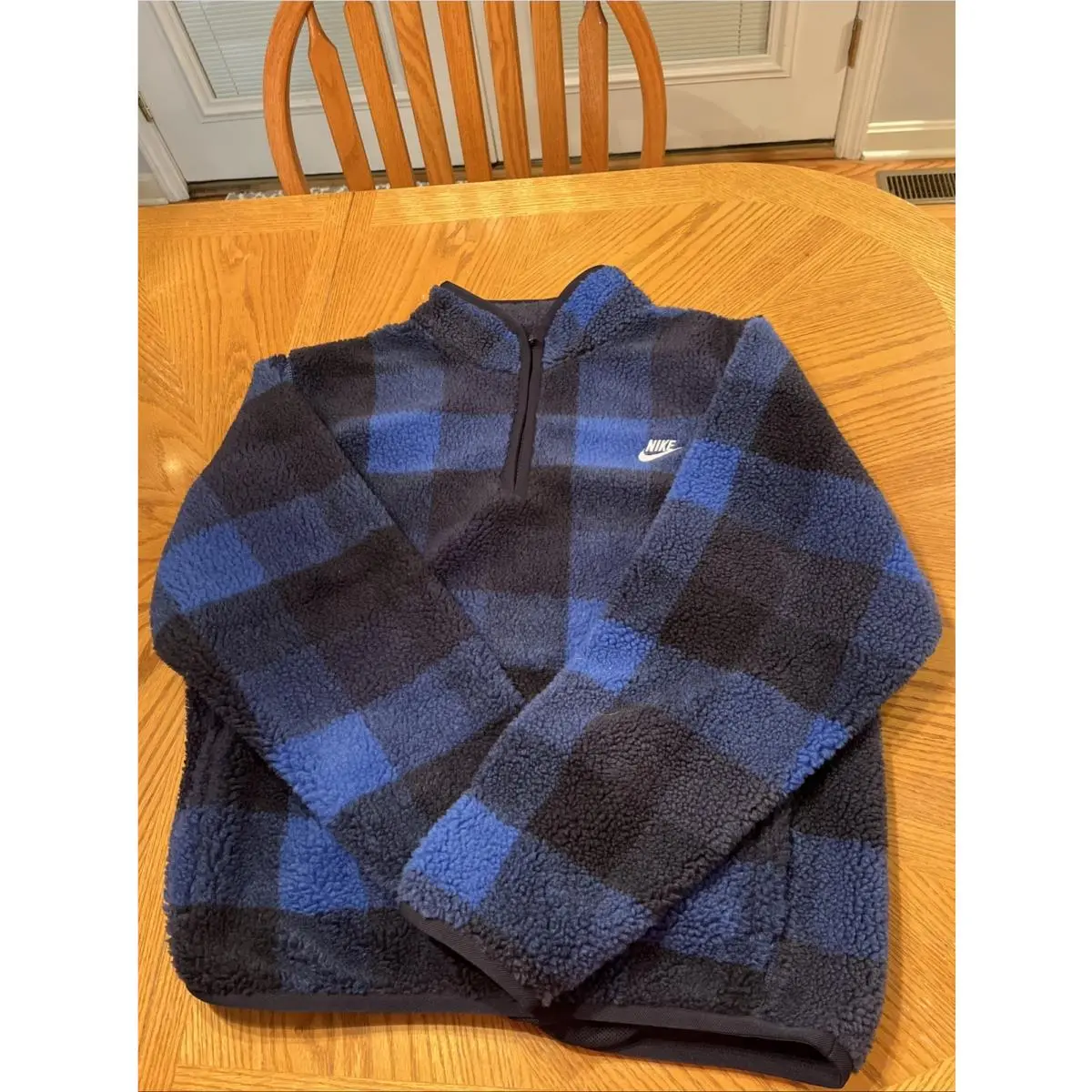Nike Men’s Club Half Zip Winterized Pullover Plaid/checkered Size Medium