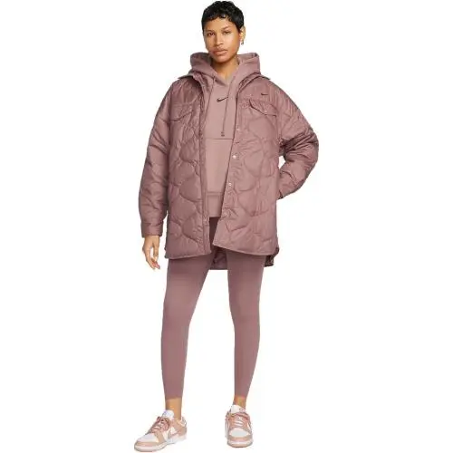 Retail Women`s XL Quilted Trench Coat Smokey Mauve FB8732-208 by Nike