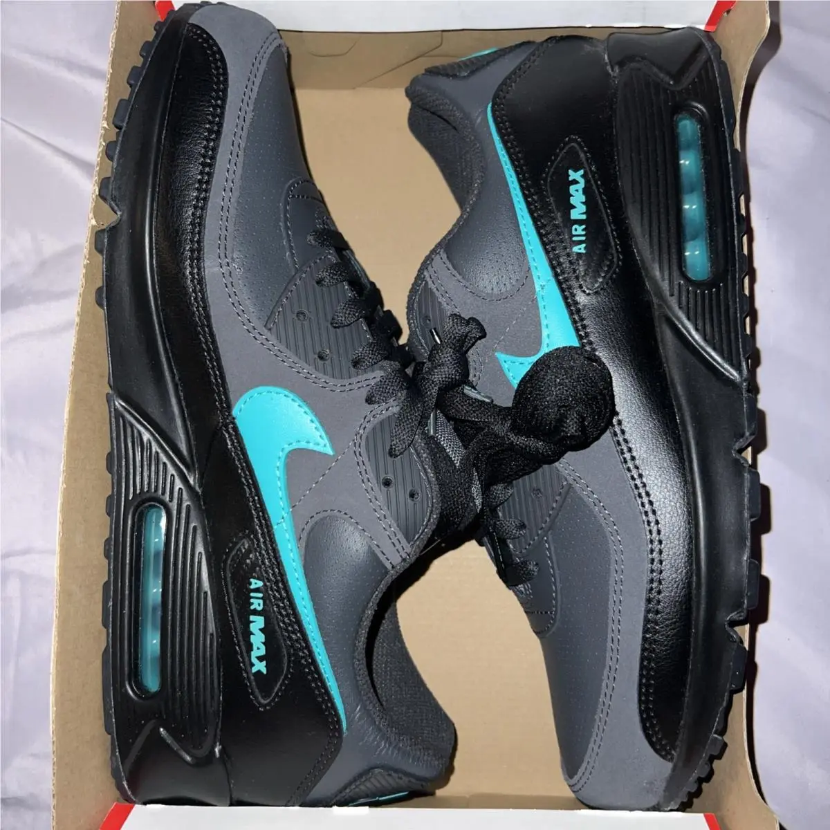 Nike Air Max 90 SZ 11 Dark Smoke Grey Clear Jade II Black White IF0670-002 SZ 13