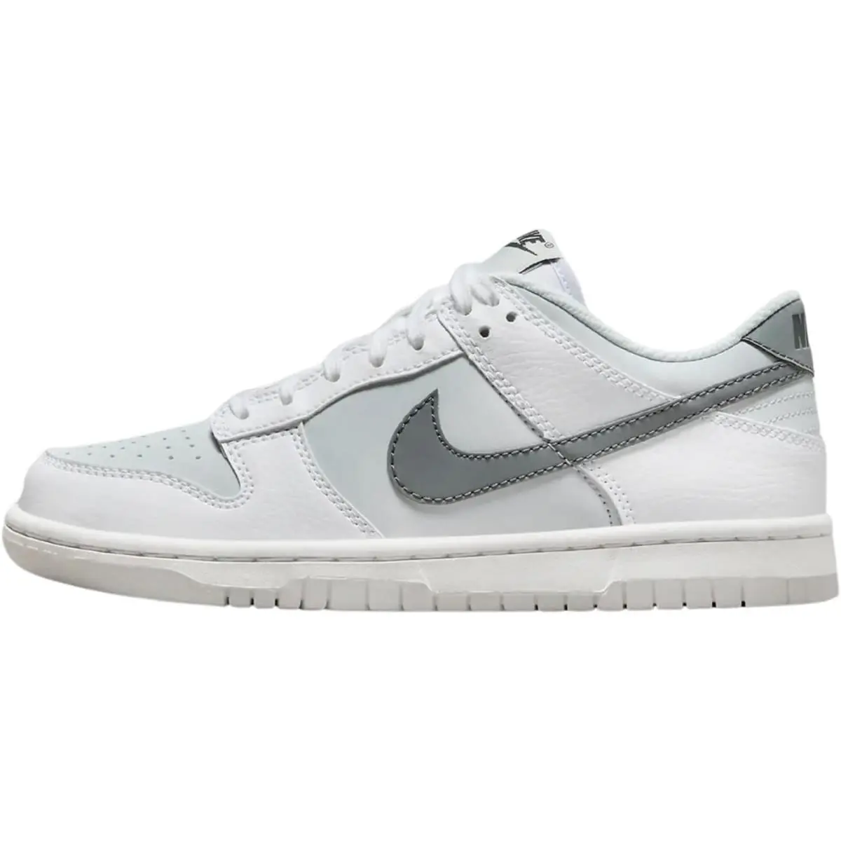 Big Kid`s Nike Dunk Low White/smoke Grey-pure Platinum FV0365 100 - 6