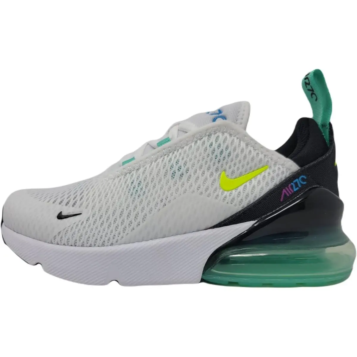Little Kid`s Nike Air Max 270 White/volt-black-laser Blue DX3348 100 - 11