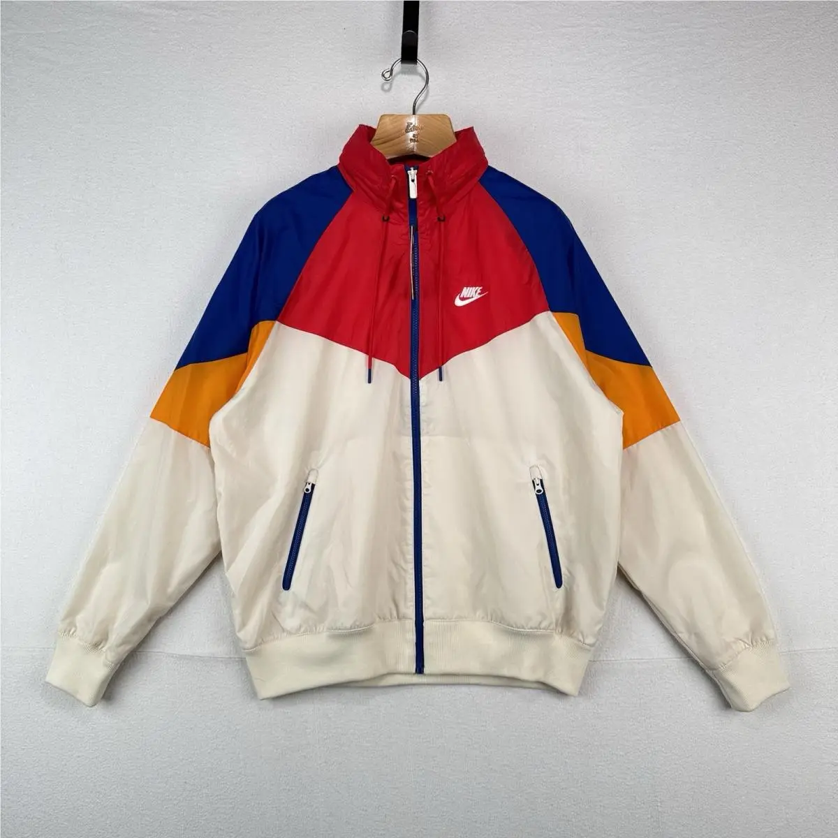 Sportswear Windrunner Windbreaker Track Jacket Men’s M Cream Blue Red by Nike