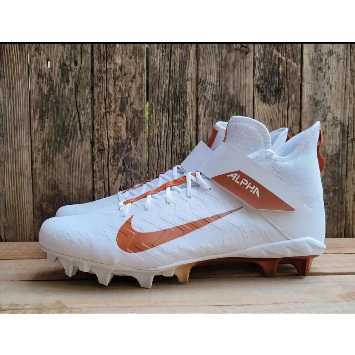 Nike Alpha Menace Pro 2 WD P Texas Longhorn Cleats Sz 13.5 Wide White CI9877-100