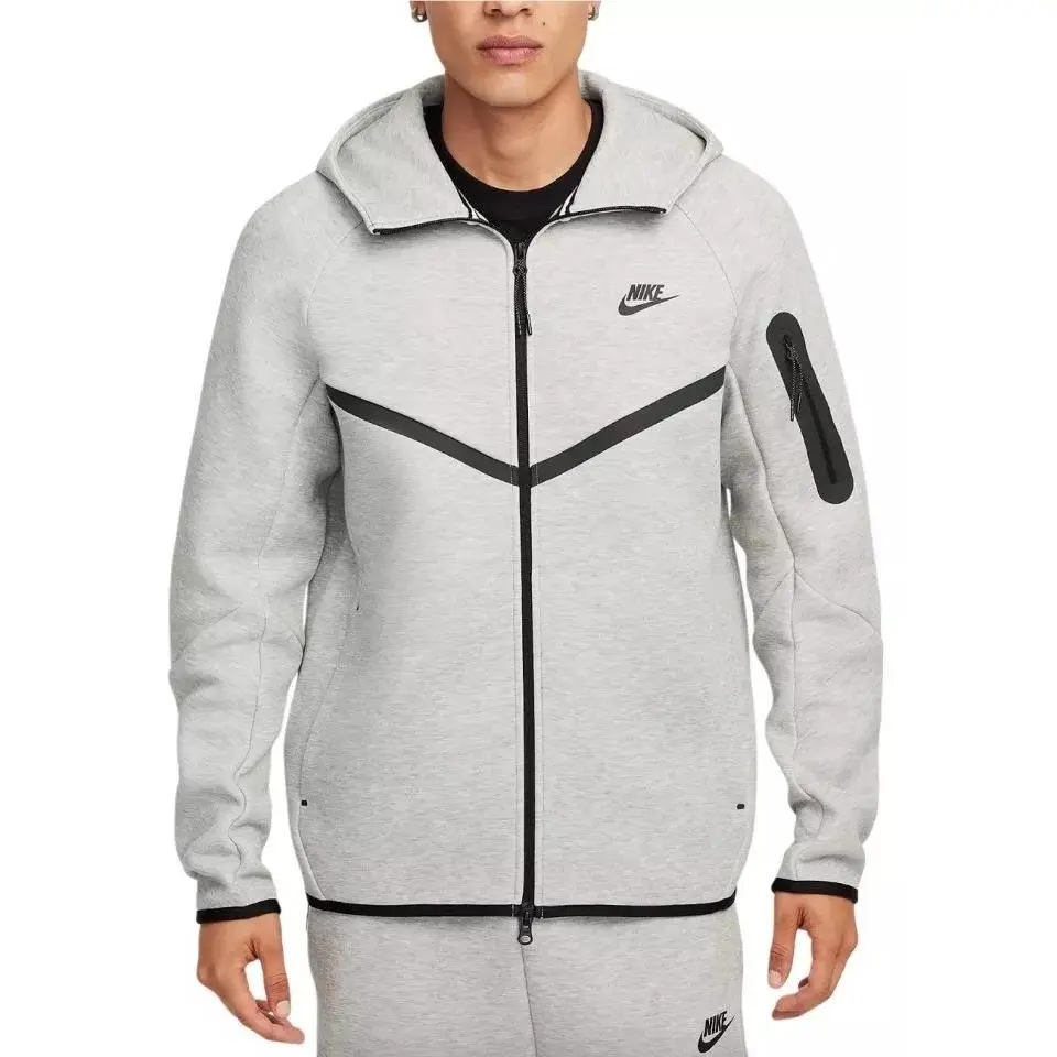 Nike Men`s Tech Fleece Hoodie Full Zip Grey Size XL