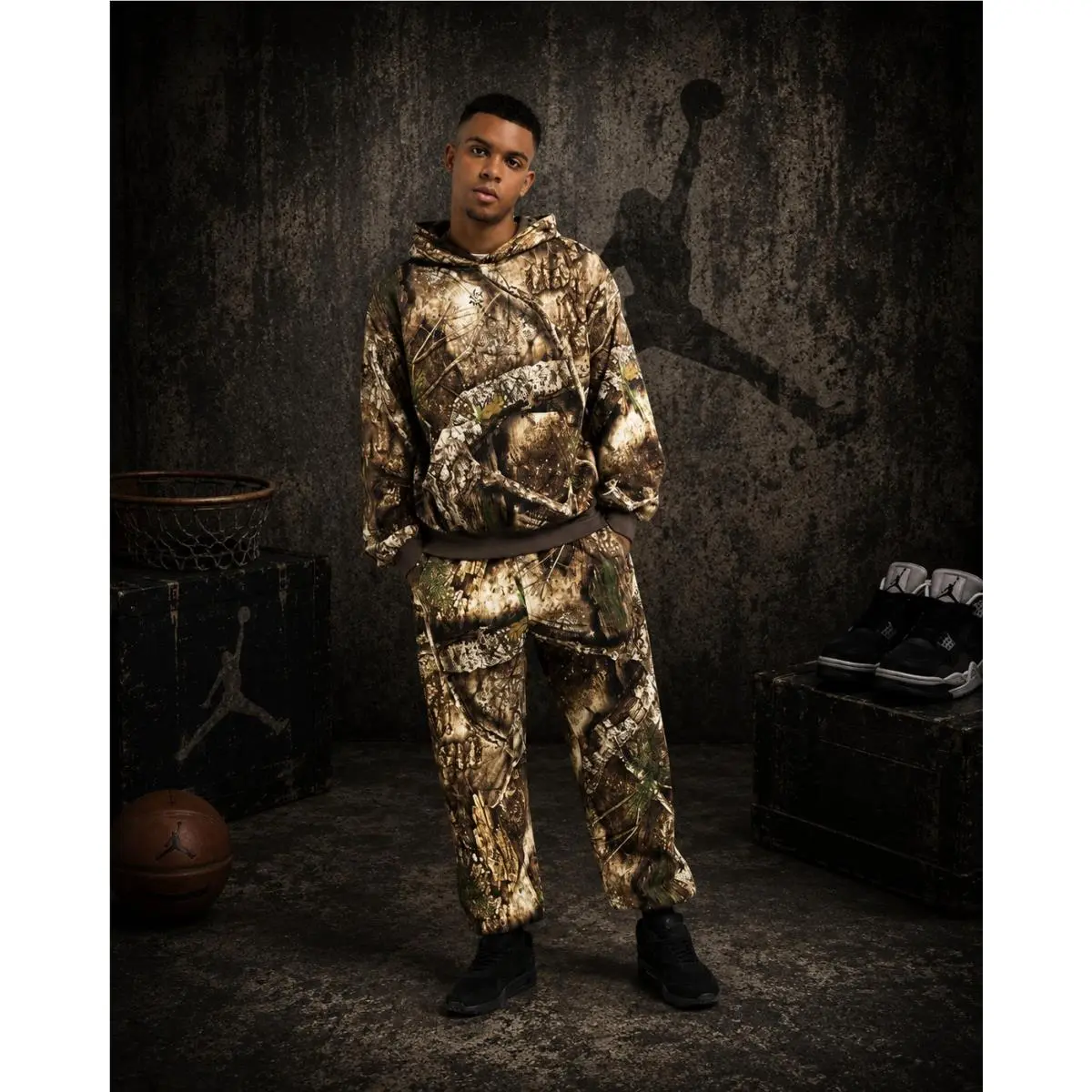Jordan Nike Mens Tracksuit Joggers Pants Hoodie Realtree Track Suit Large