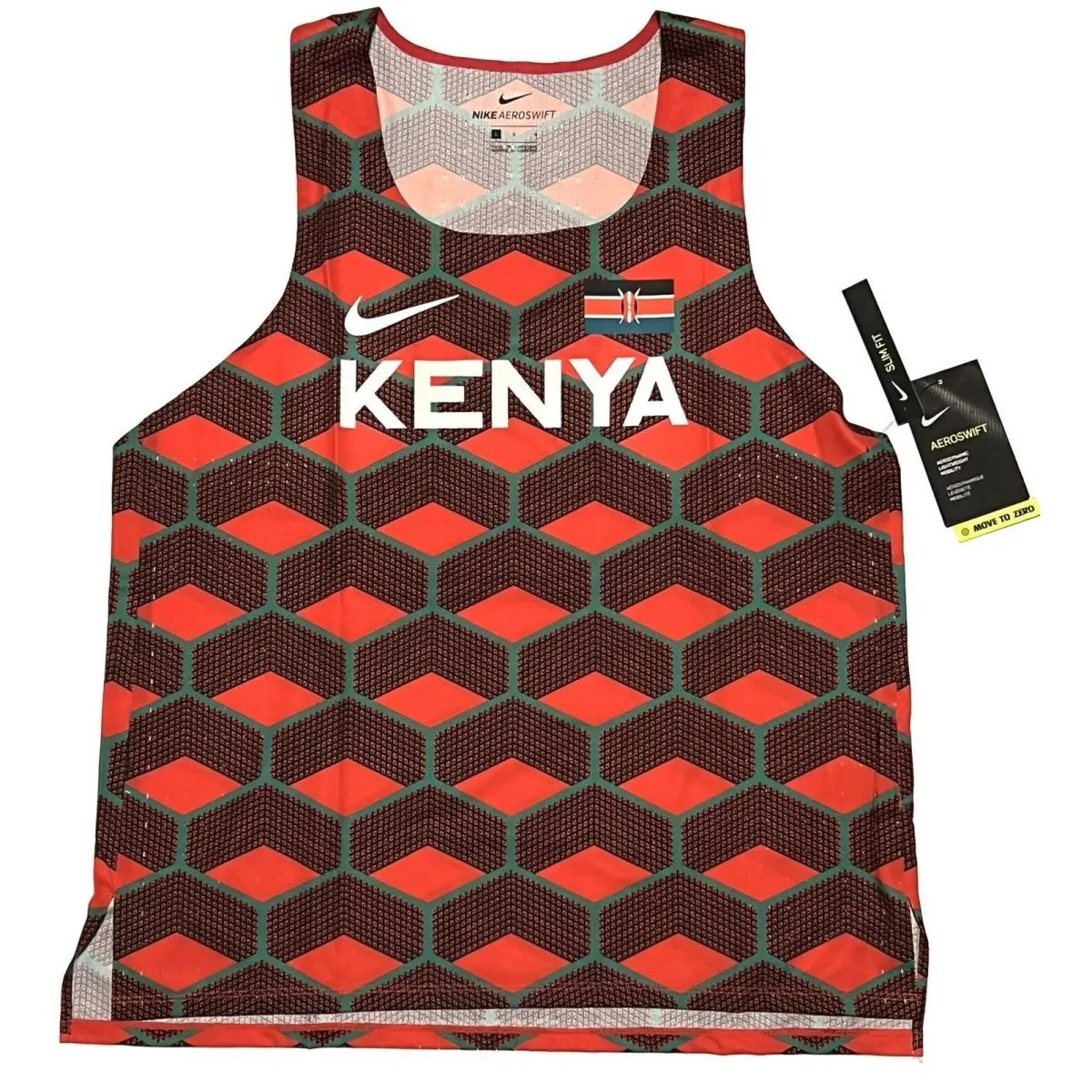 Team Kenya 2020 Olympics Mens Aeroswift Singlet Running Vest Sz L CV0371 by Nike
