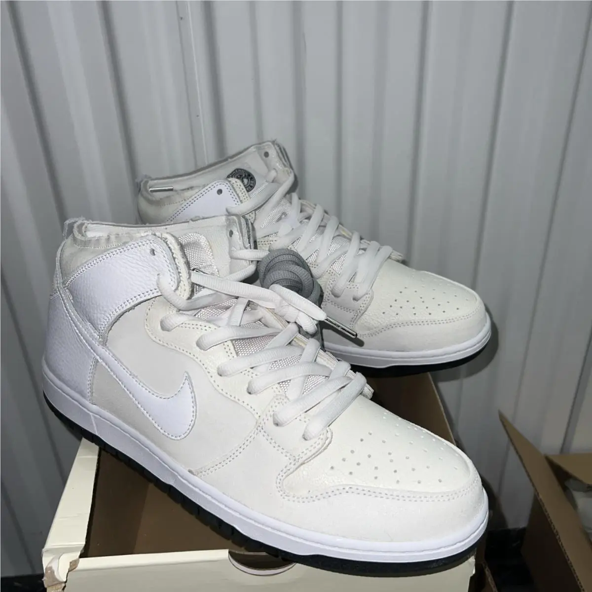 Nike SB Dunk High QS Antihero Skateboards White Black Nby HM5837-100 sz 14 Men`s