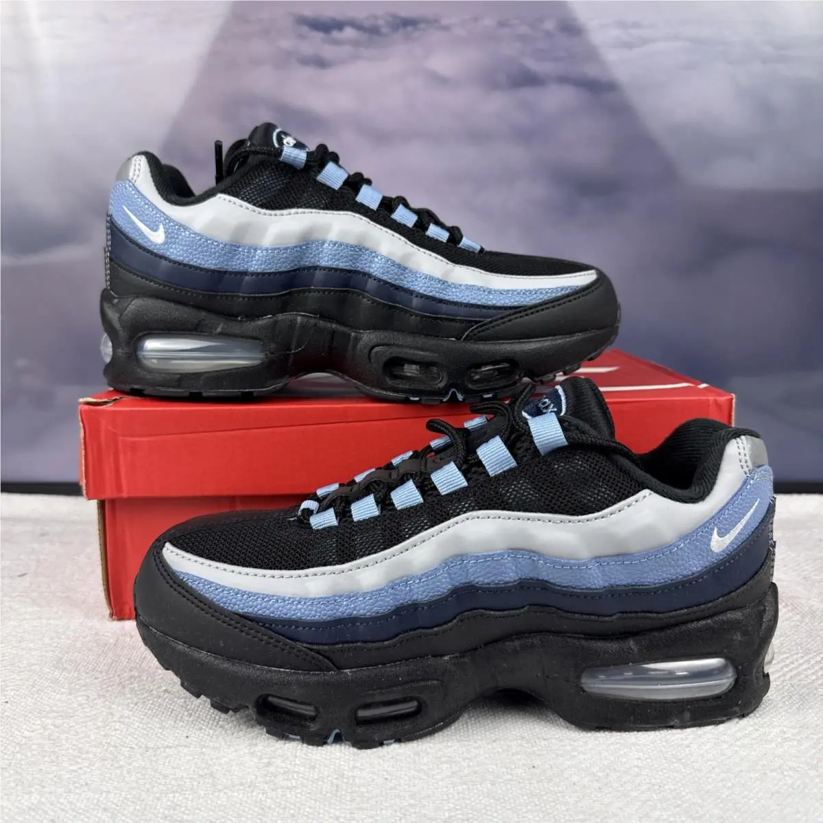 Nike Air Max 95 BB Leather Black Smoke Grey II4130-018 Size 5Y 6.5W