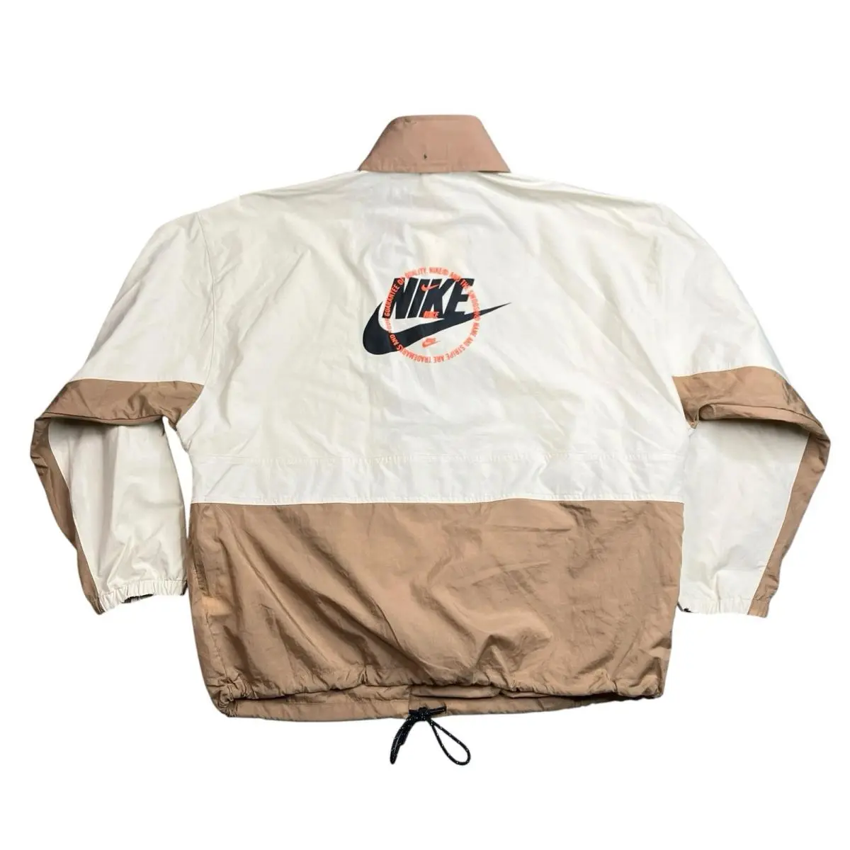 Windbreaker Jacket Womens L Beige Cream Anorak Half Zip Activewear DX2321 by Nike