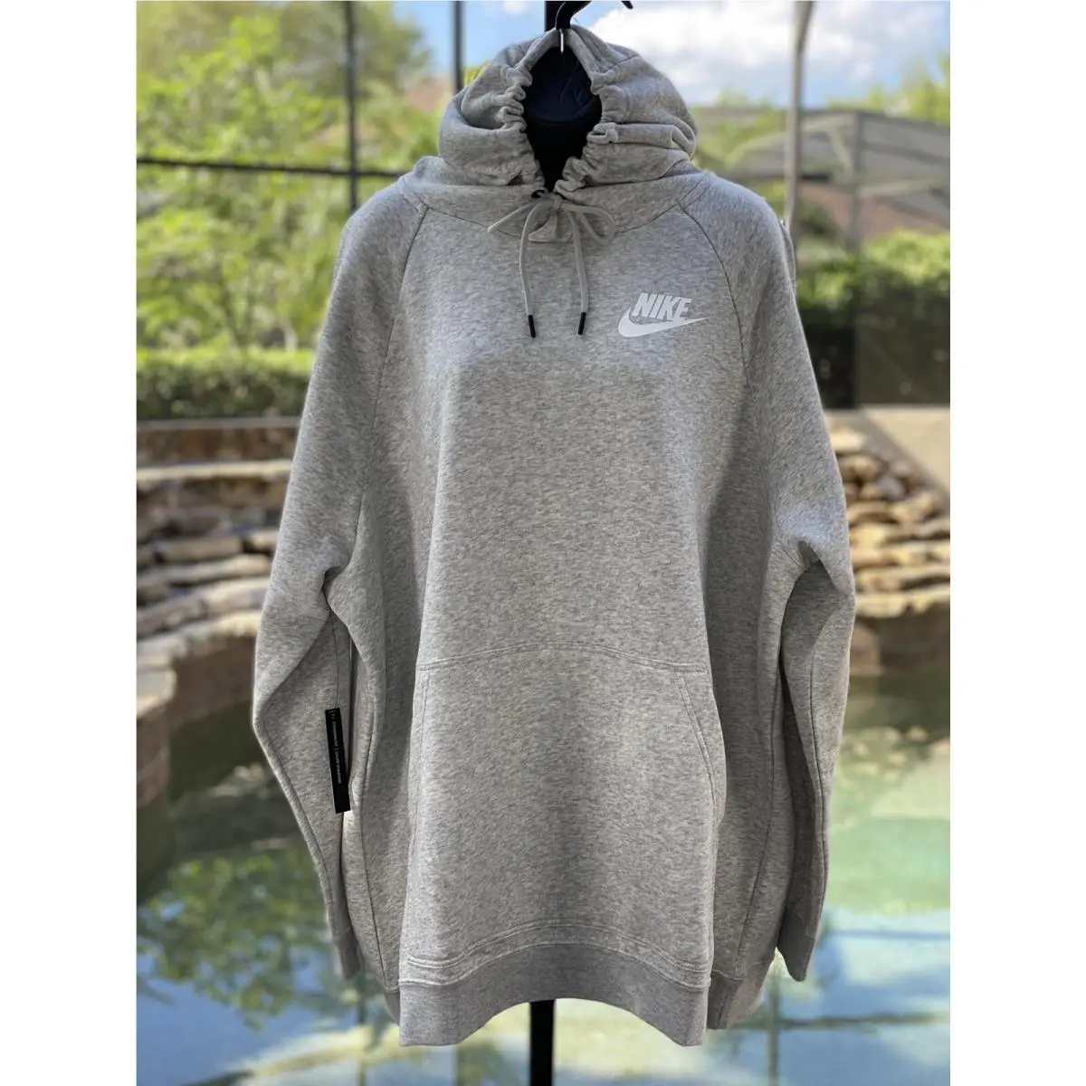 Nike Rally Fleece Pullover Hoodie Gray Women 2X AR2804-050