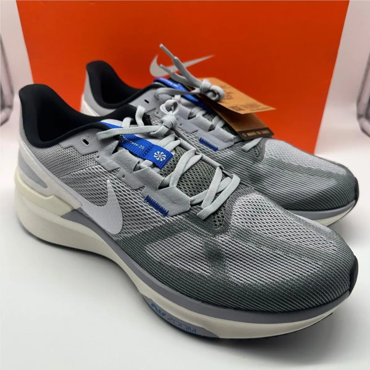 Nike Air Zoom Structure 25 Mens 14 Smoke Grey White DJ7883-011 Running Shoes