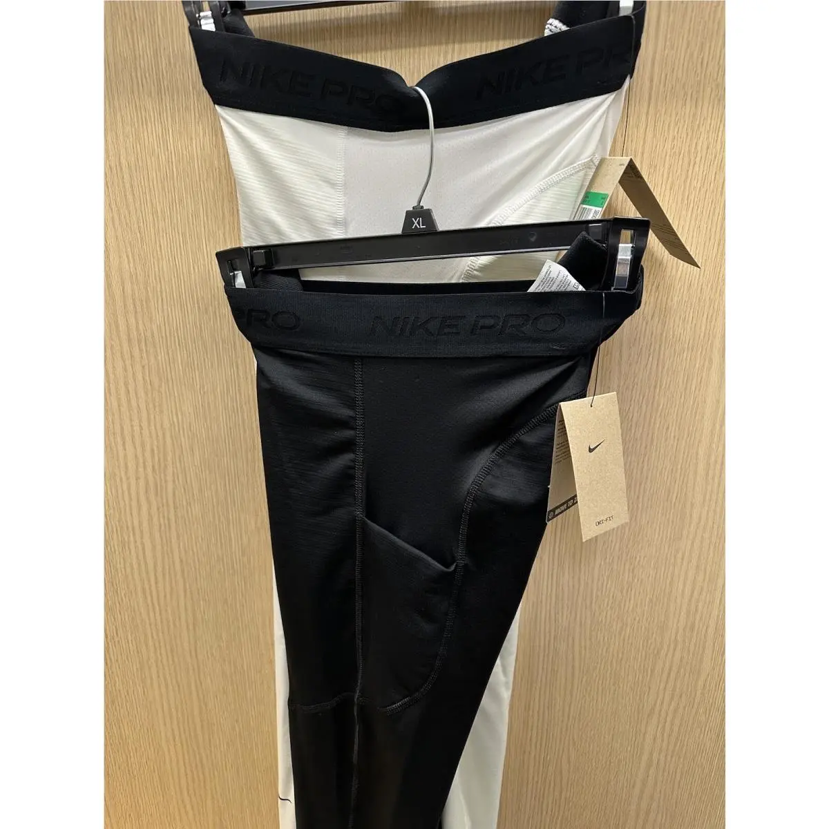 2-2025-Nike Pro Dri-fit Men`s Large Tight-fit Tights - FB7961- Black +white XL