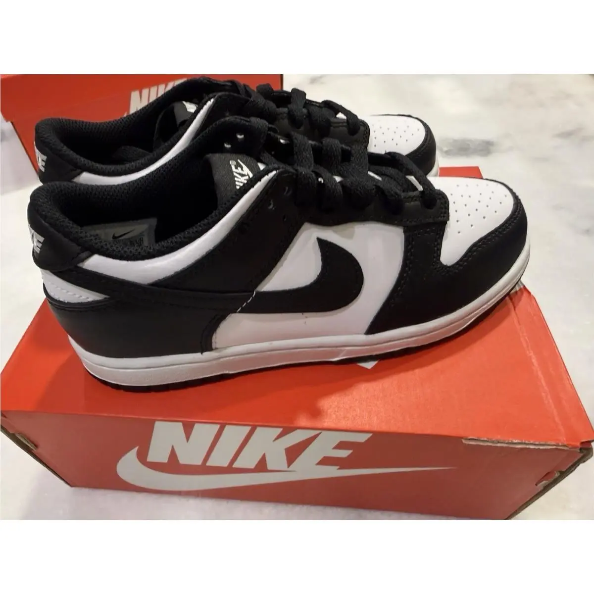 Nike Dunk Low PS Kids Size 2.5Y White Black Panda Sneakers CW1588-100