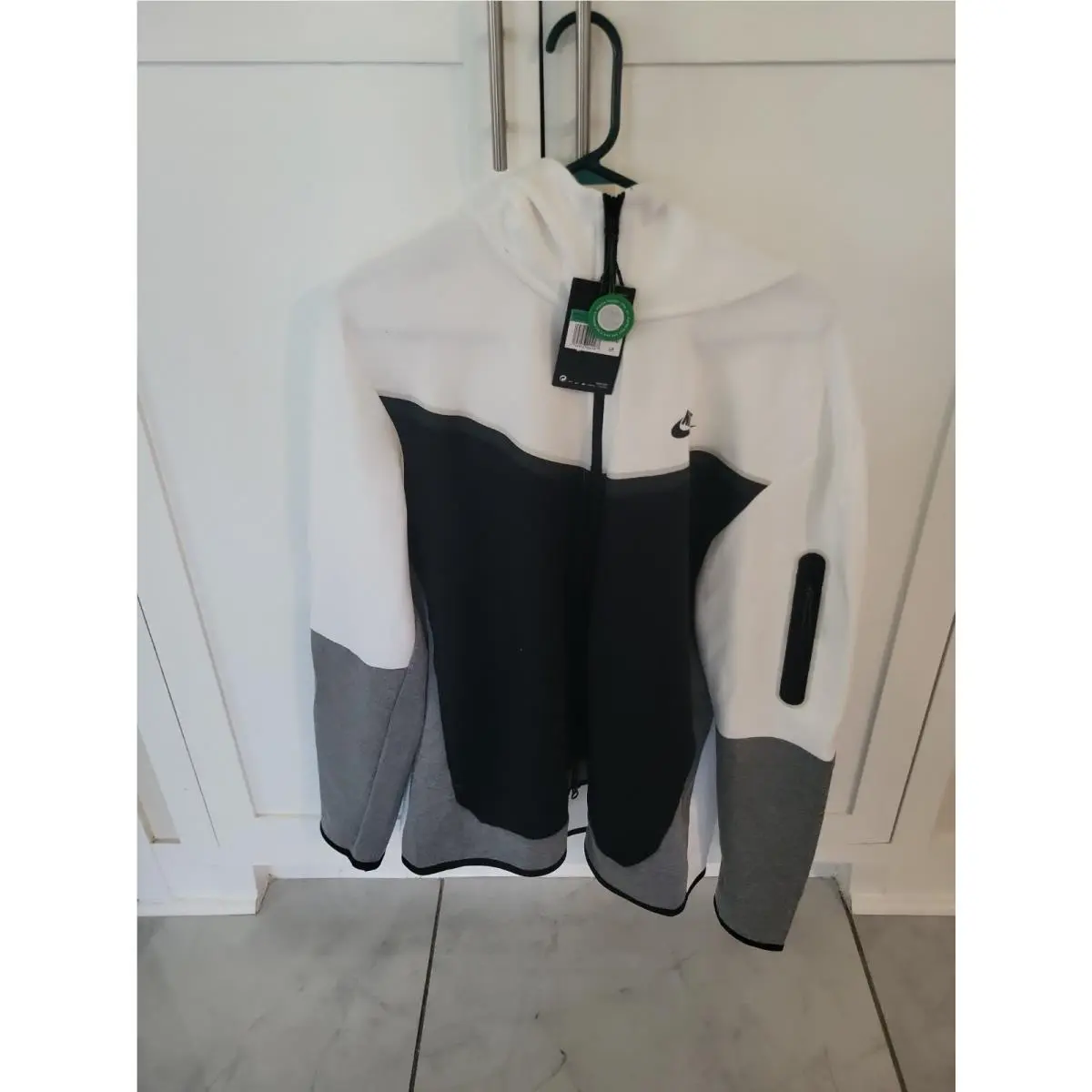 Men`s Nike Tech Fleece Full-zip Windrunner Hoodie Jacket XL Gray Cream Black