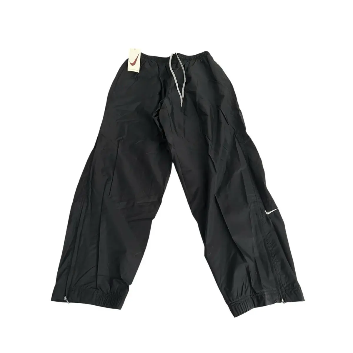 Vintage Y2K  Windbreaker Track Pants Mens XL Black Lined Ankle Zip Rare by Nike