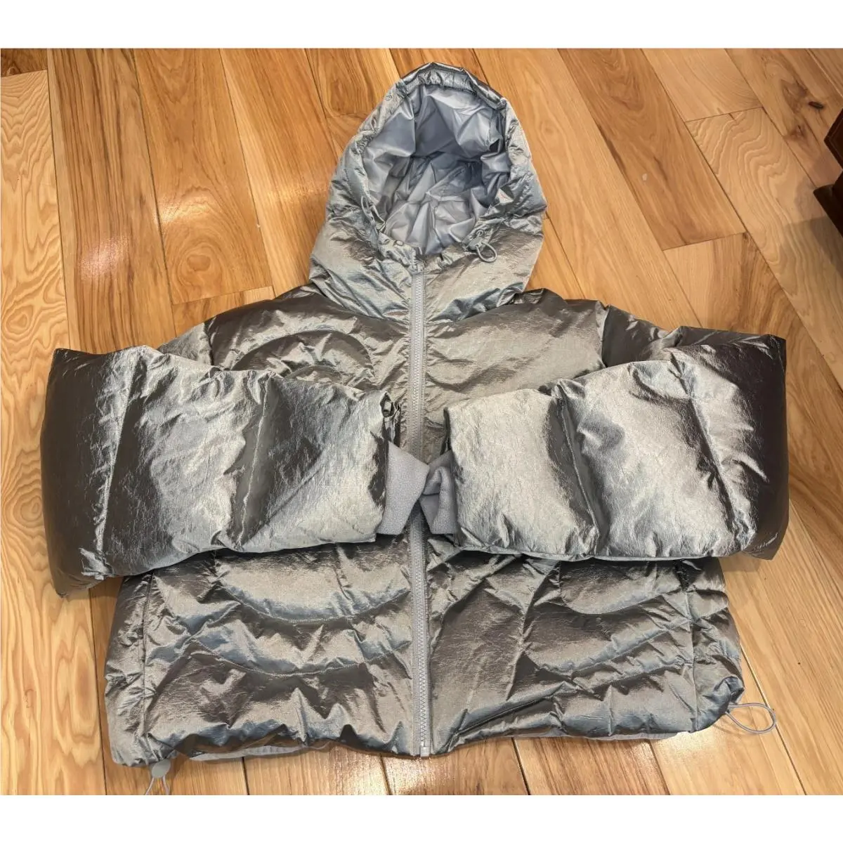 Nike Swoosh Series Oversized Down Puffer Jacket Silver IB2003 095 Women`s XS