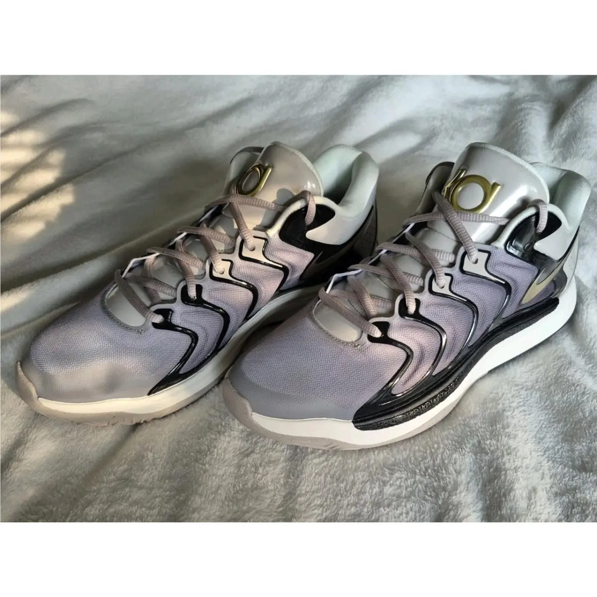 Nike KD17 Men`s 10.5 /women`s 12 Black White Gold and Lite Iron Ore