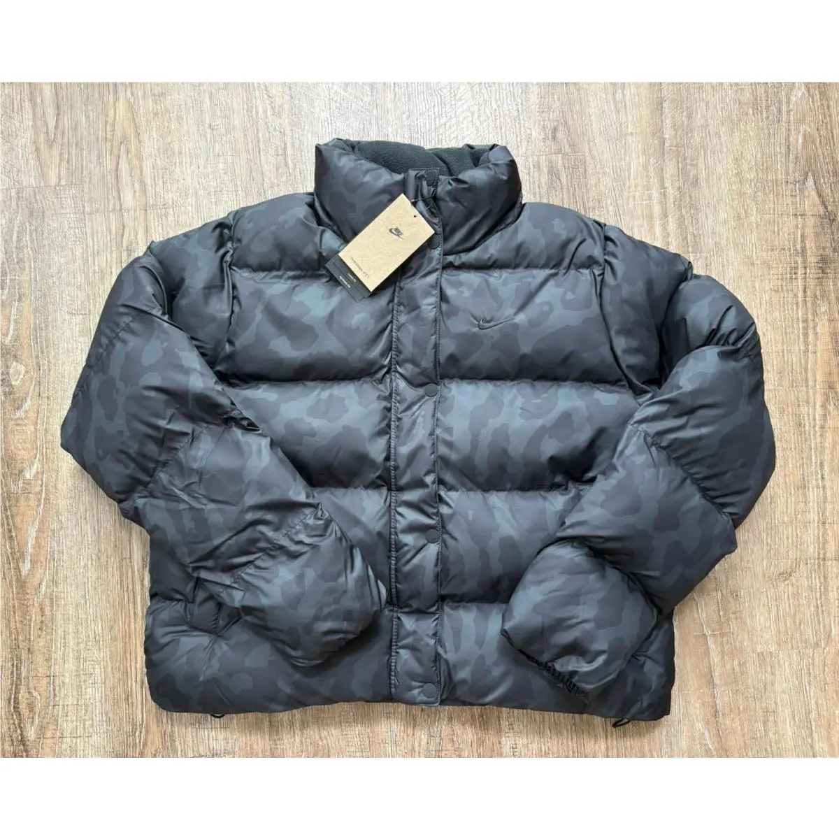 Nike Sportswear Therma-fit Puffer Jacket Black Camo Print Women’s Sz S HV510-010