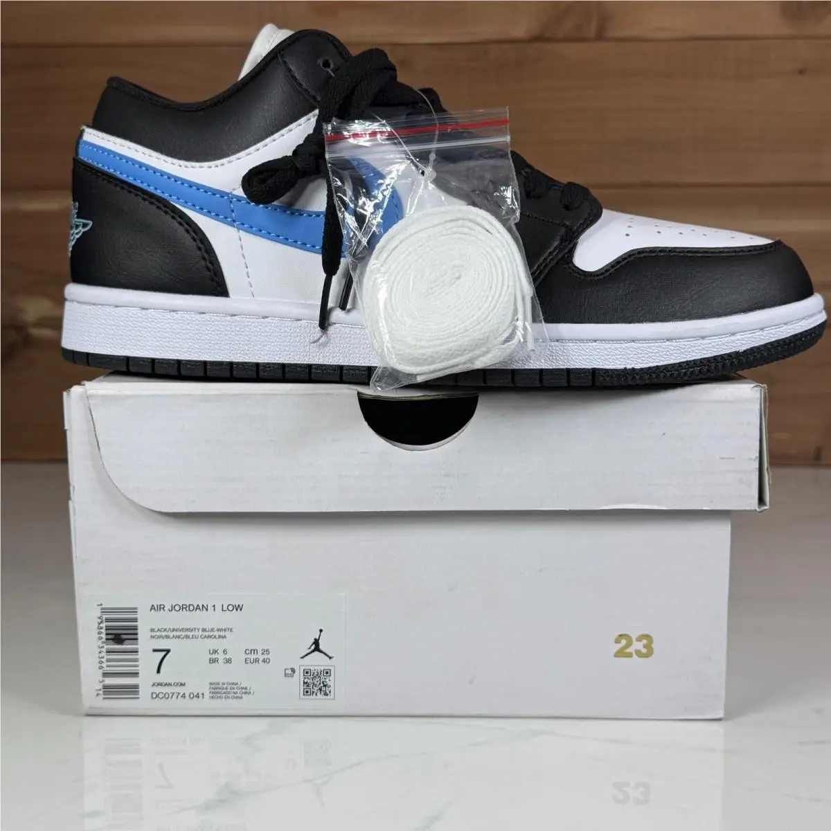 Nike shoes - Jordan 1 Low Black University Blue White - Black 13