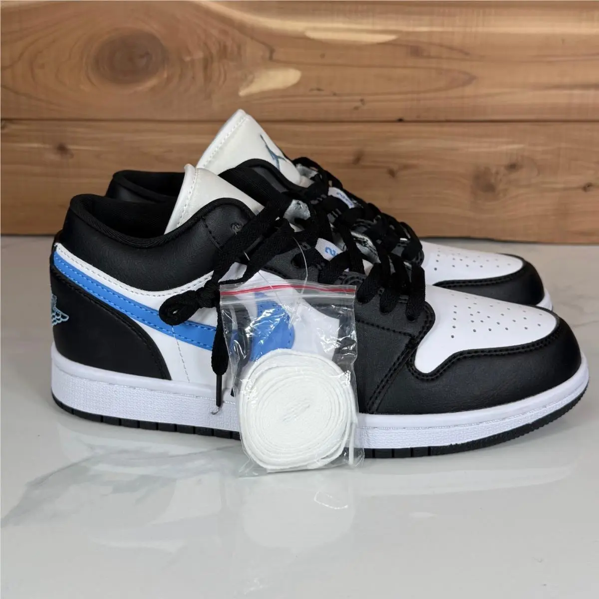 Nike shoes - Jordan 1 Low Black University Blue White - Black 5