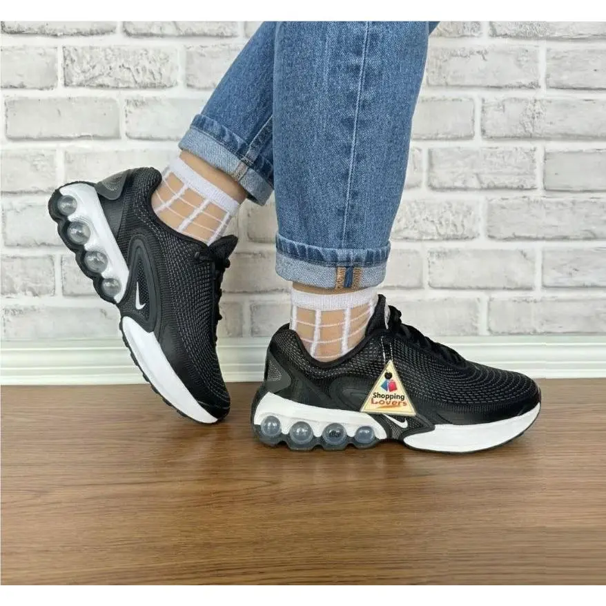 ⭐nike Air Max DN GS Youth Shoes Sz 6Y Black Metallic White Sneakers FB8987-007⭐