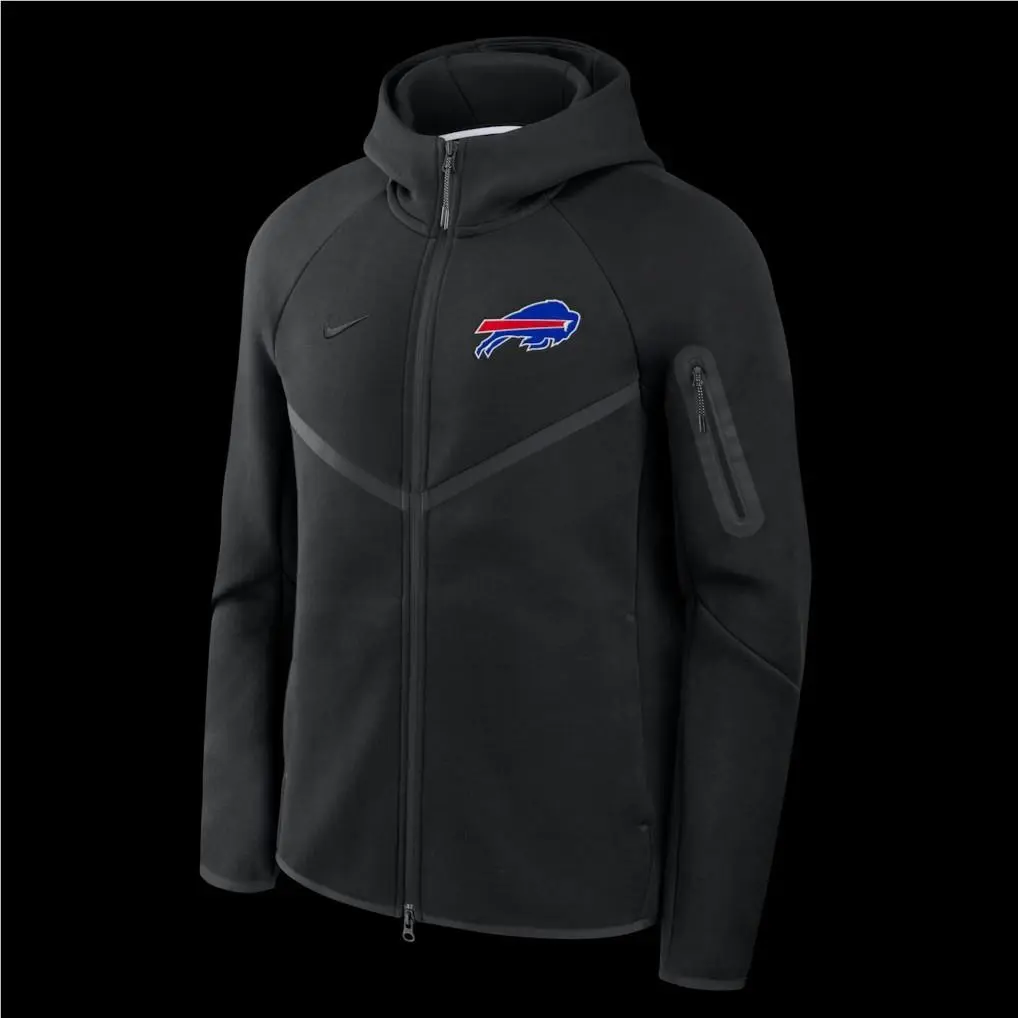 Nike Buffalo Bills Black Tech Fleece Full-zip Windrunner Hoodie Men`s S