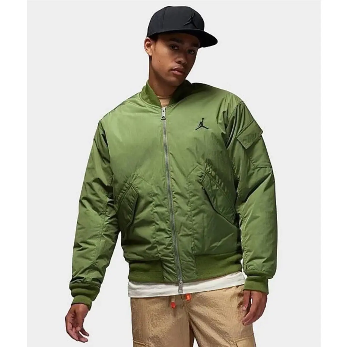 Nike Air Jordan Essentials Renegade Bomber Jacket Green Sz Large FB7316-340