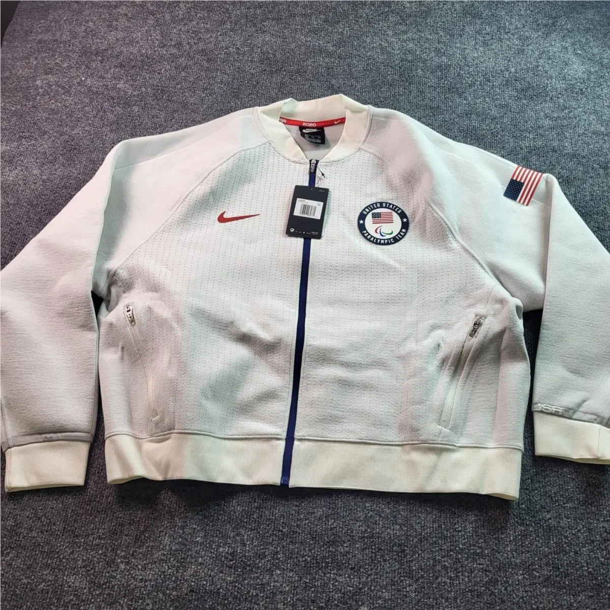 Nike Womens Usa Paralympic Team 2020 Jacket Xxl White Red Blue Zip Front