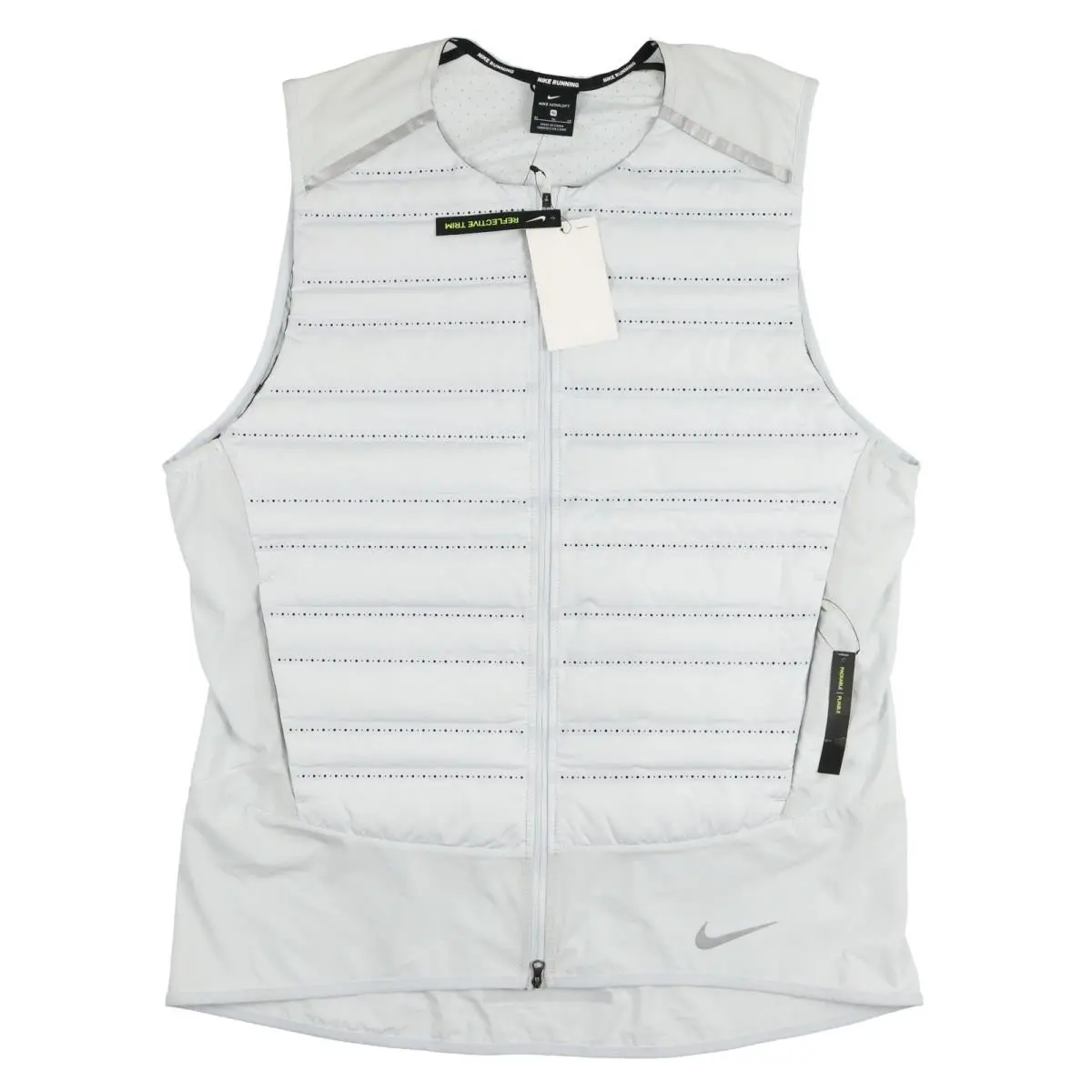 Nike Aeroloft Reflective Running Vest sz XL X-large Gray Standard Fit Packable