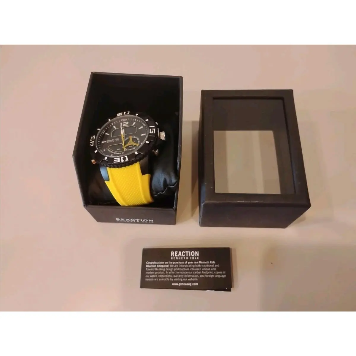 Mens  Reaction Yellow/black Analog/digital Watch by Kenneth Cole