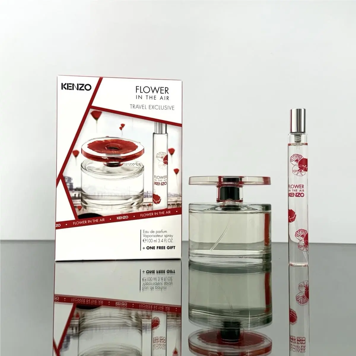 Kenzo Flower IN The Air 2pc Women Set 3.4oz Edp Spr + 15ml Spr Pen Mini BU49