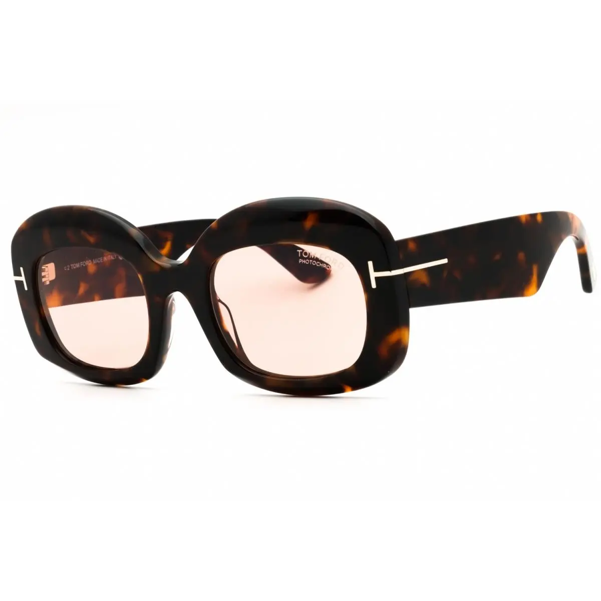 FT1219 52Y Sunglasses Dark Havana Frame Violet Lenses 53mm by Tom Ford