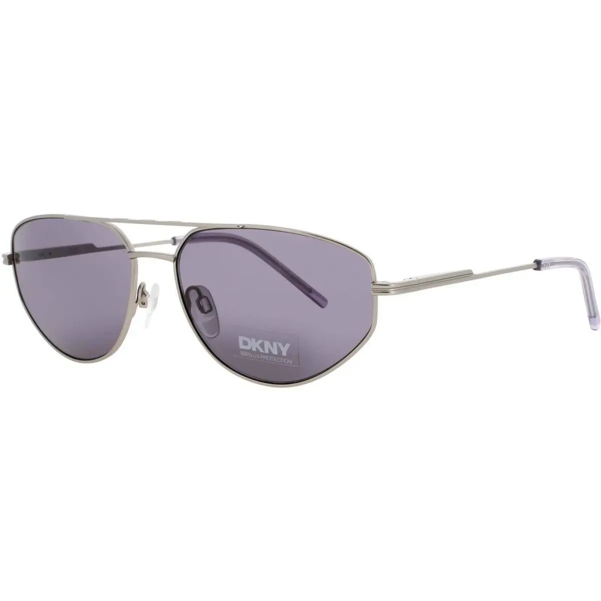 Dkny Women`s Sunglasses Satin Silver/lilac Geometric Full Rim Frame DK117S 040