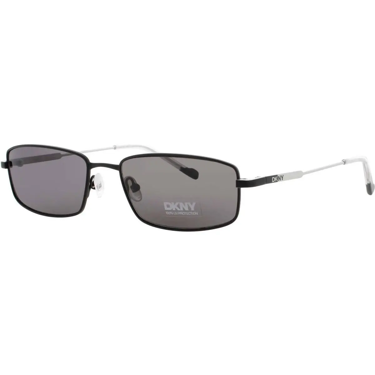 Dkny Women`s Sunglasses Black Metal Rectangular Shape Full Rim Frame DK119S 001 by DKNY
