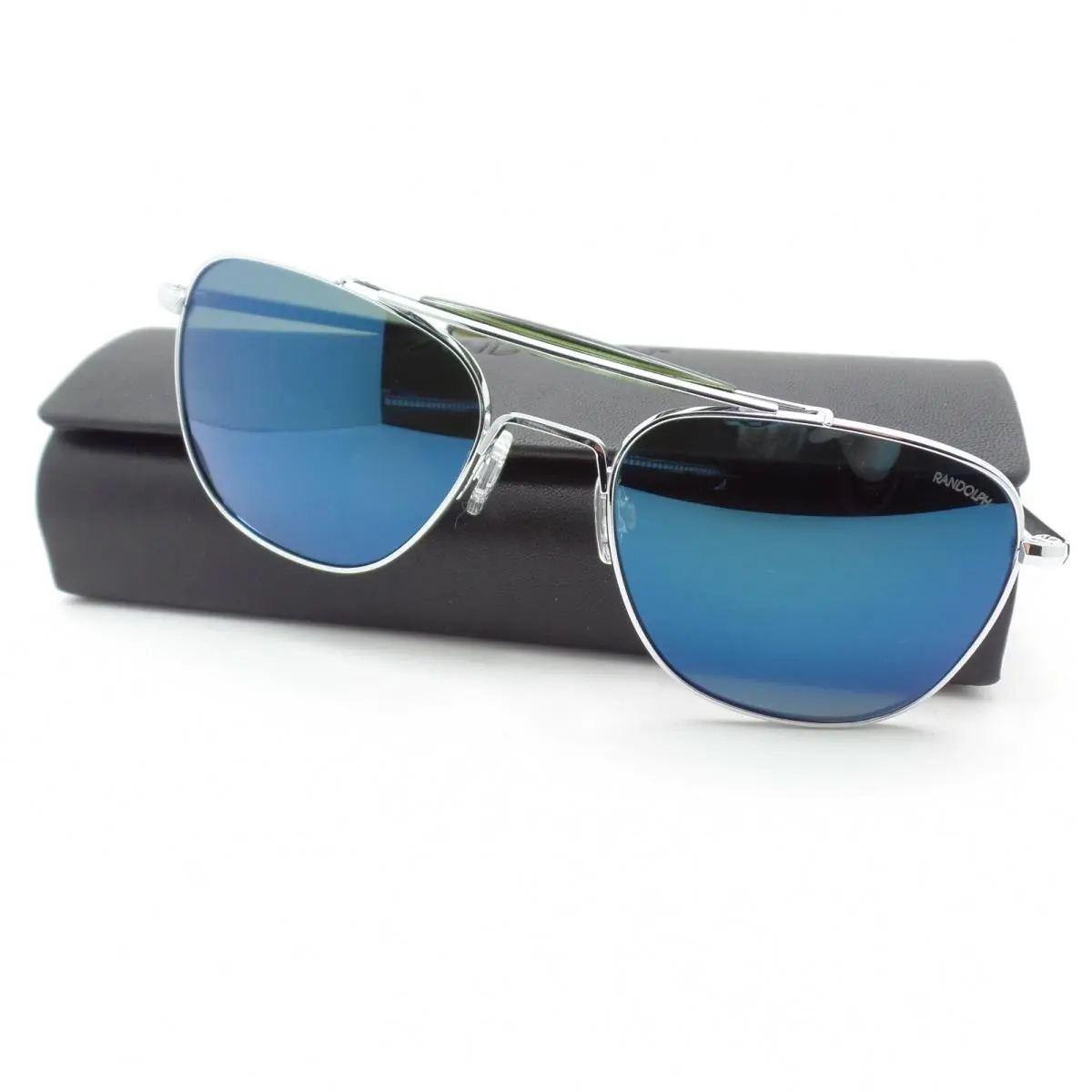 Randolph Aviator II Bright Chrome Skytec Cobalt Polarized 55m AT006 Usa