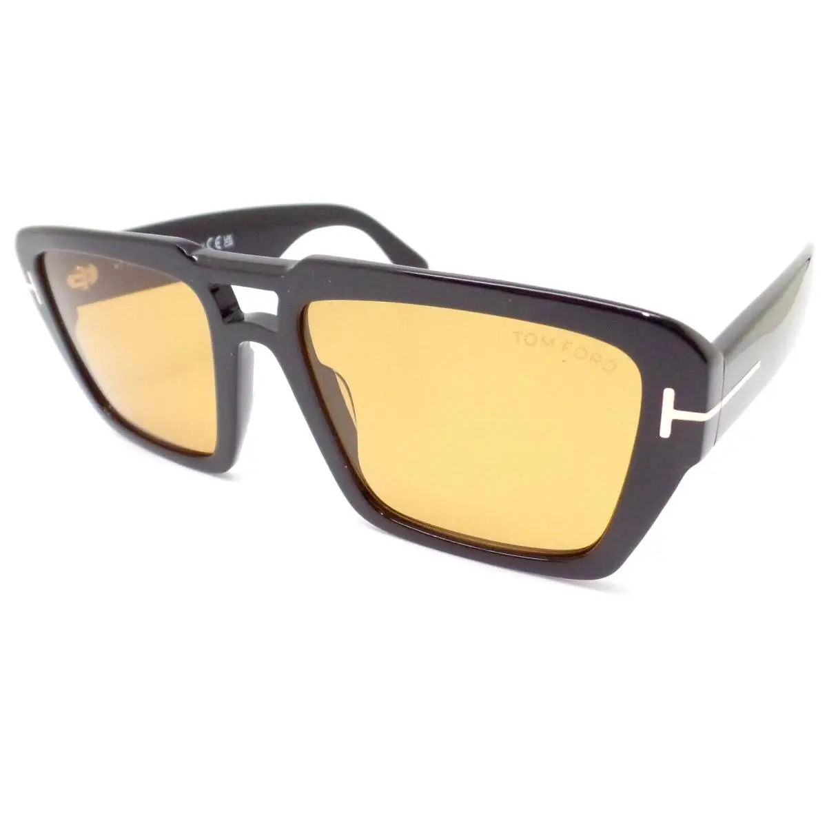 Redford TF 1153 01E Black Amber 56m Sunglasses by Tom Ford