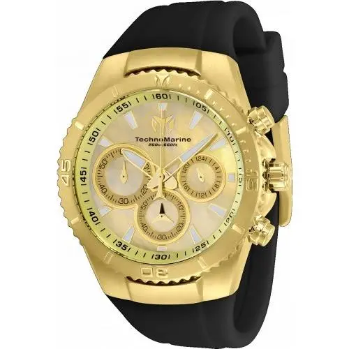 Technomarine Women`s TM-220072 Manta Quartz Chronograph Gold Dial Watch