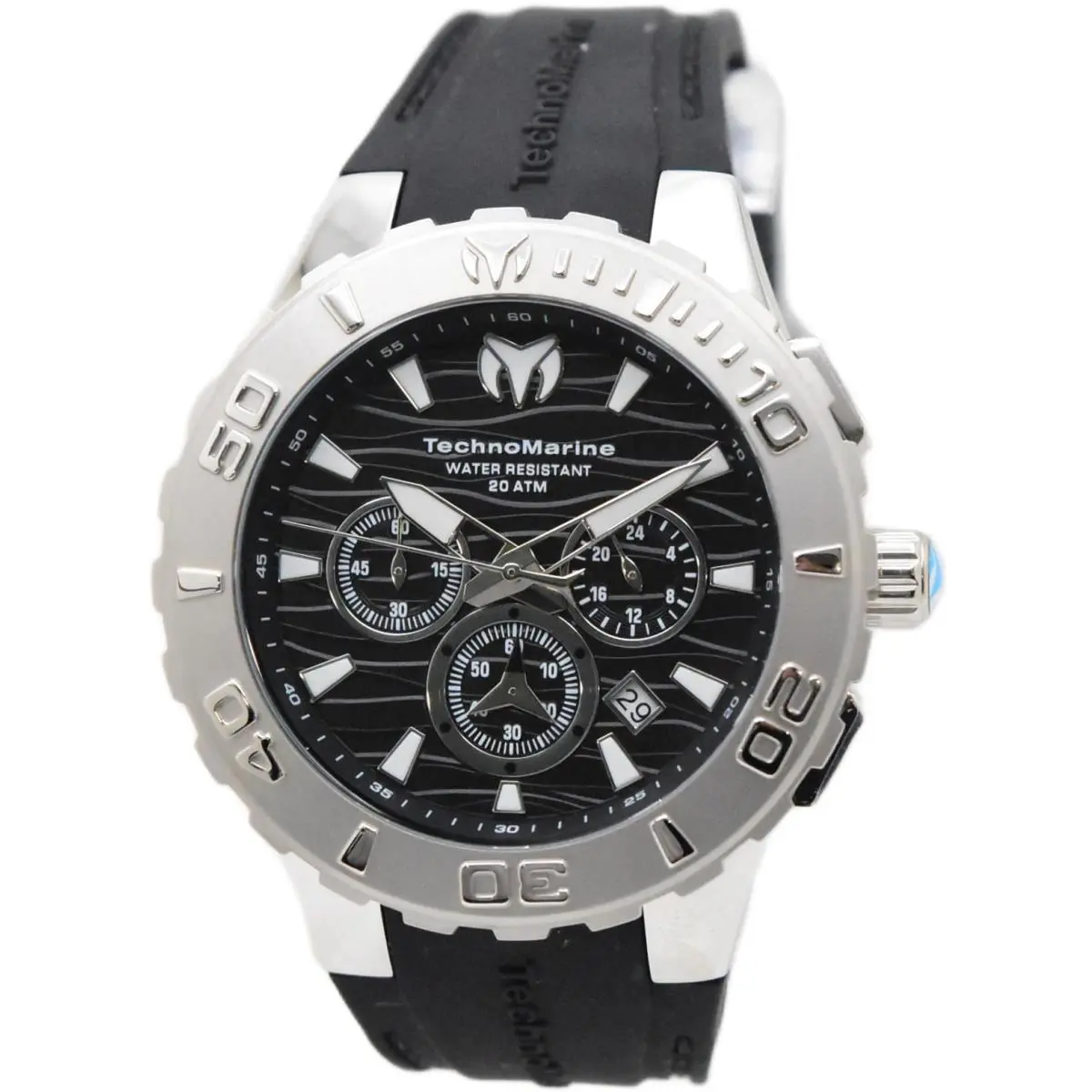 Technomarine Cruise Medusa Men`s 44mm Silver Black Chronograph Watch TM-115073 by TechnoMarine