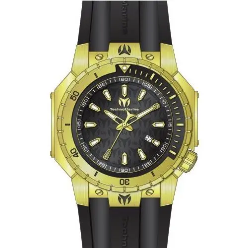 Technomarine Men`s TM-224011 Manta Quartz 3 Hand Black Dial Watch