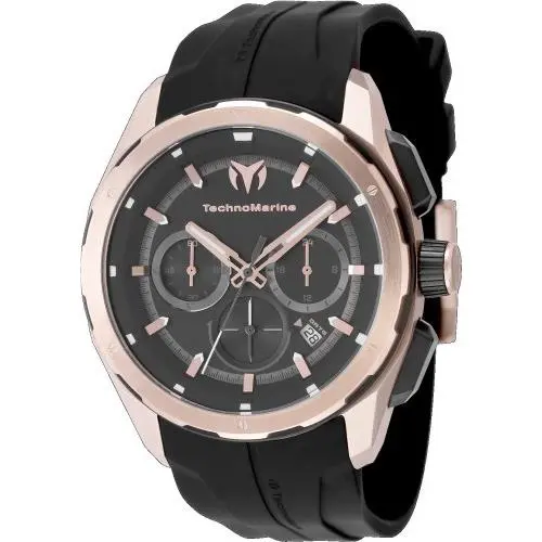 Technomarine Men`s TM-318102 Ocean Quartz Chronograph Black Dial Watch by TechnoMarine