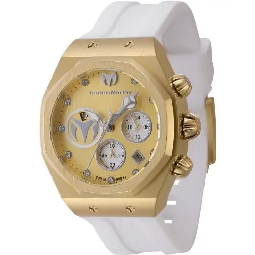 Technomarine Women`s TM-523008 Reef Quartz Chronograph Gold Silver Dial Watch