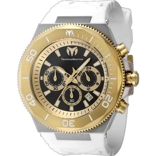 Technomarine Men`s TM-224019 Manta Quartz Chronograph Gold Black Dial Watch by TechnoMarine