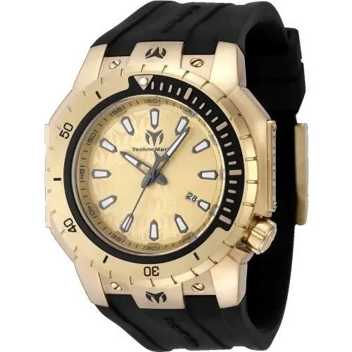 Technomarine Men`s TM-224010 Manta Quartz 3 Hand Gold Dial Watch