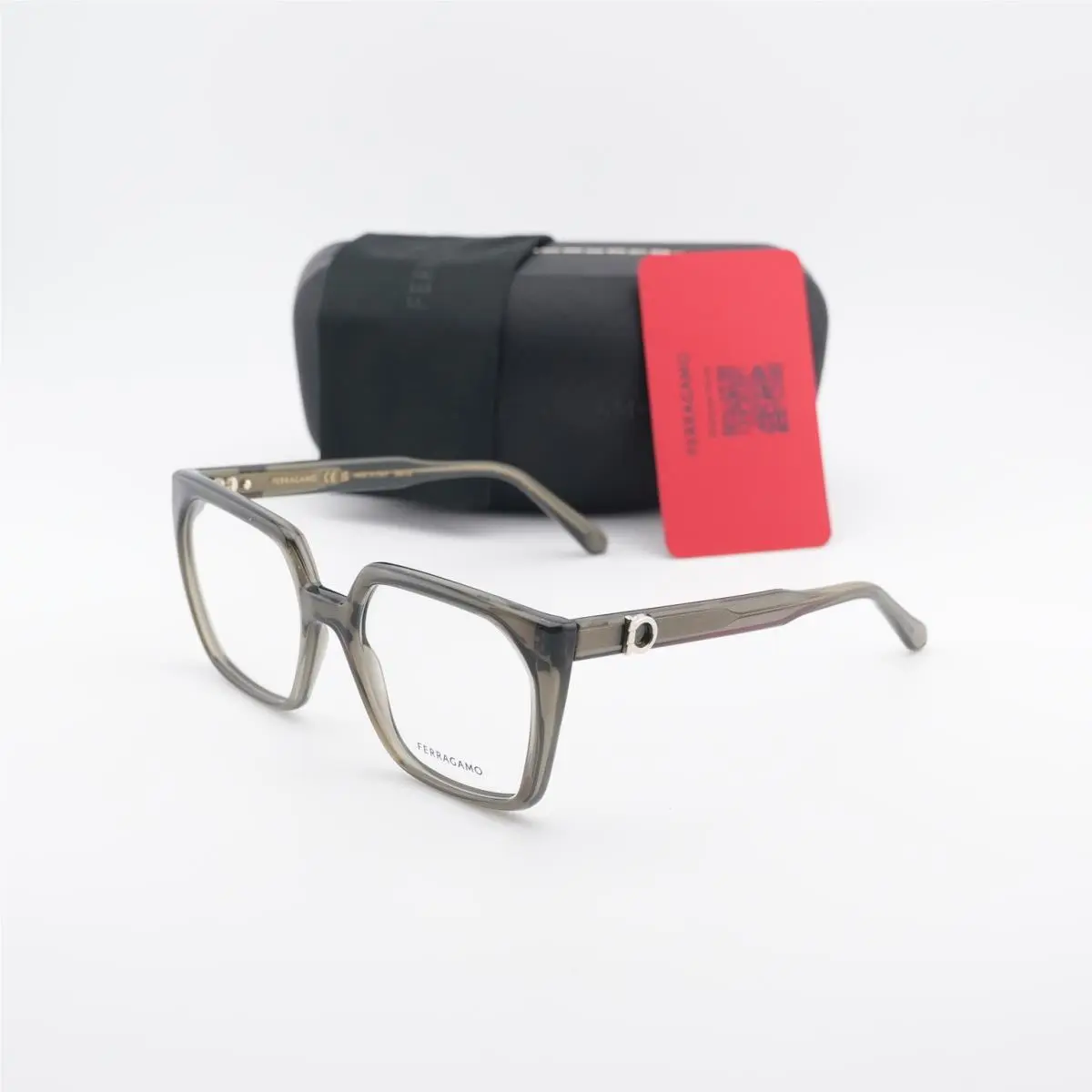 Salvatore Ferragamo SF3042E 320 Transparent Khaki 55mm Eyeglasses