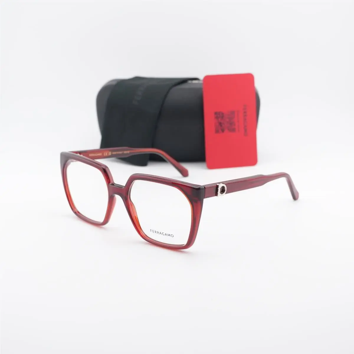 SF3042E 612 Transparent Burgundy 55mm Eyeglasses by Salvatore Ferragamo